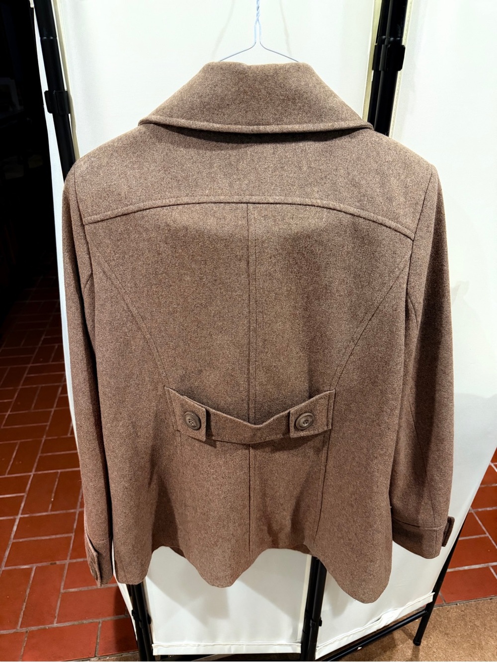 New York & Company Women's Wool Blend Peacoat โ Tan Brown, Size 12 - Picture 7 of 7